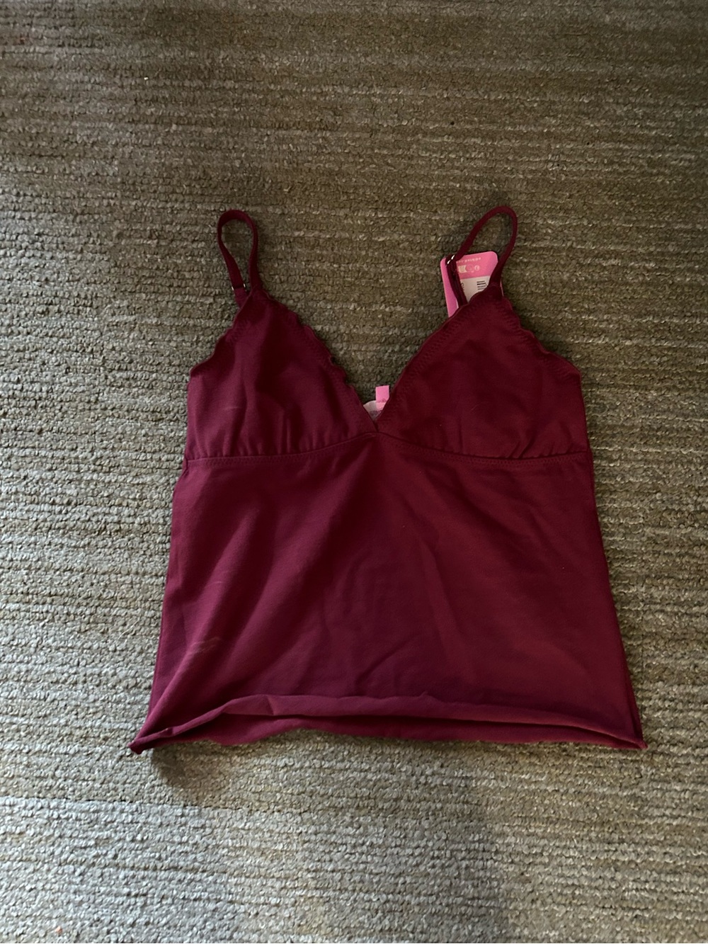 Edikted Wine Lace-Trim Slip Cami